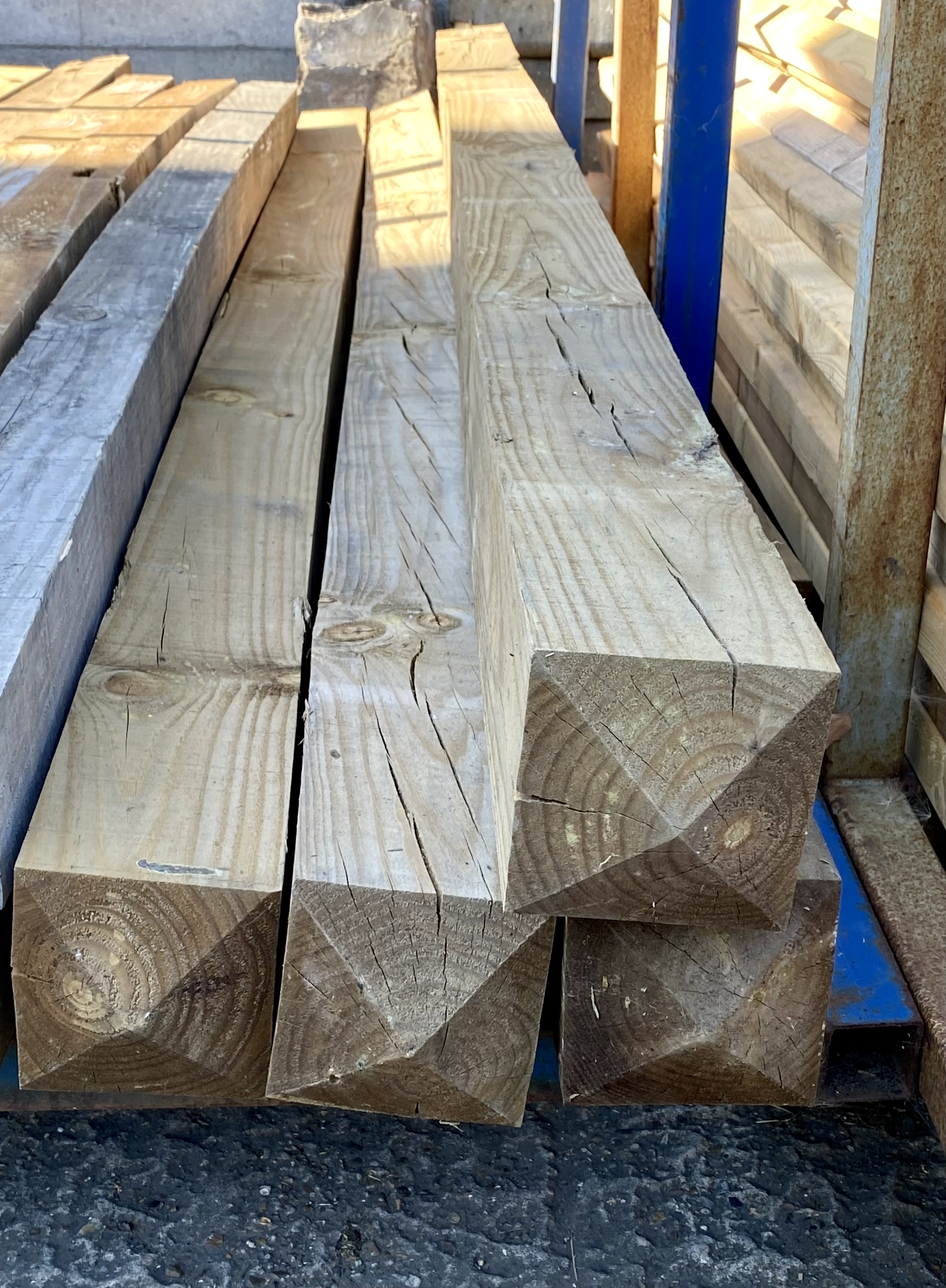 Lot 203: 4x 3m Treated Timber Posts (120mm x 120mm / 5x5) – Grade B / Rejects – Heavy Duty Fencing & Landscaping