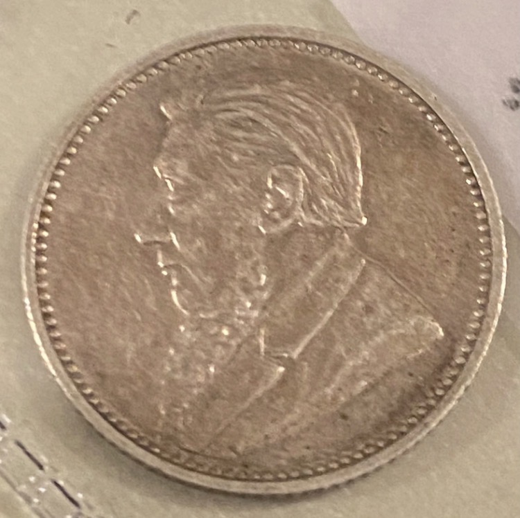 Lot 186: Antique 1896 Silver South African ZAR Sixpence - Paul Kruger