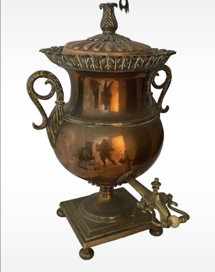 Lot 283: Antique Georgian / Regency Copper & Brass Tea Samovar Urn (47cm)
