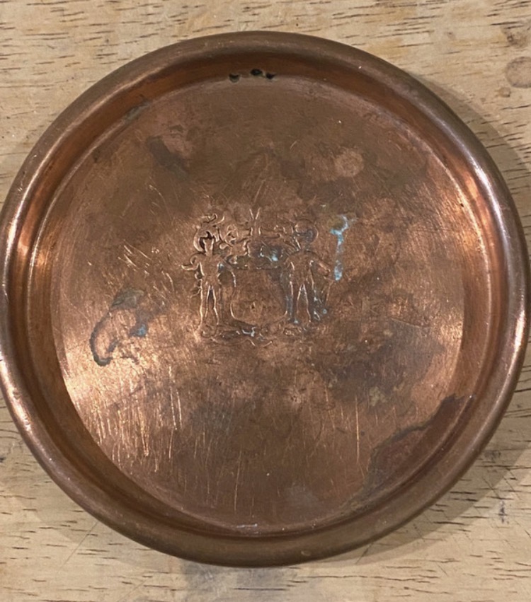 Lot 092: Antique Solid Copper Bottle Coaster / Champagne Rest - Shirley Avis London