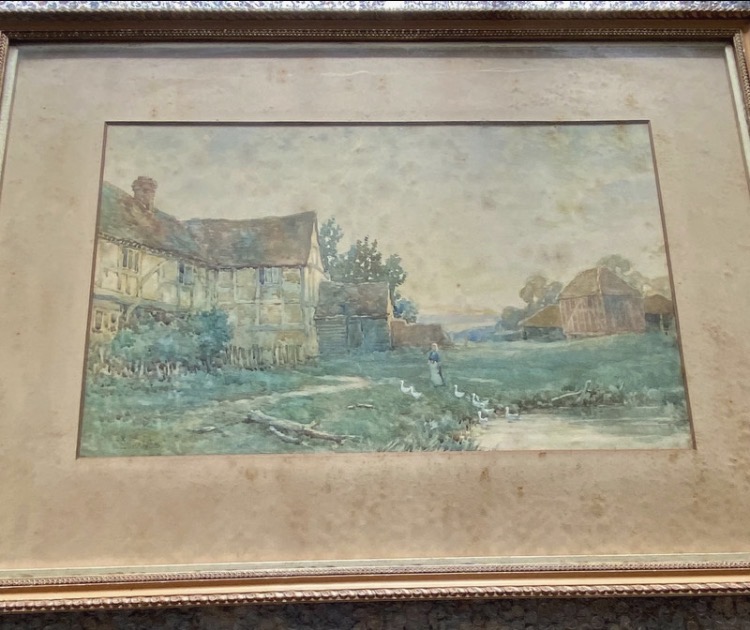 antique-t-e-francis-watercolor-painting-rural-cottage-scene-framed-74x55cm-048-6