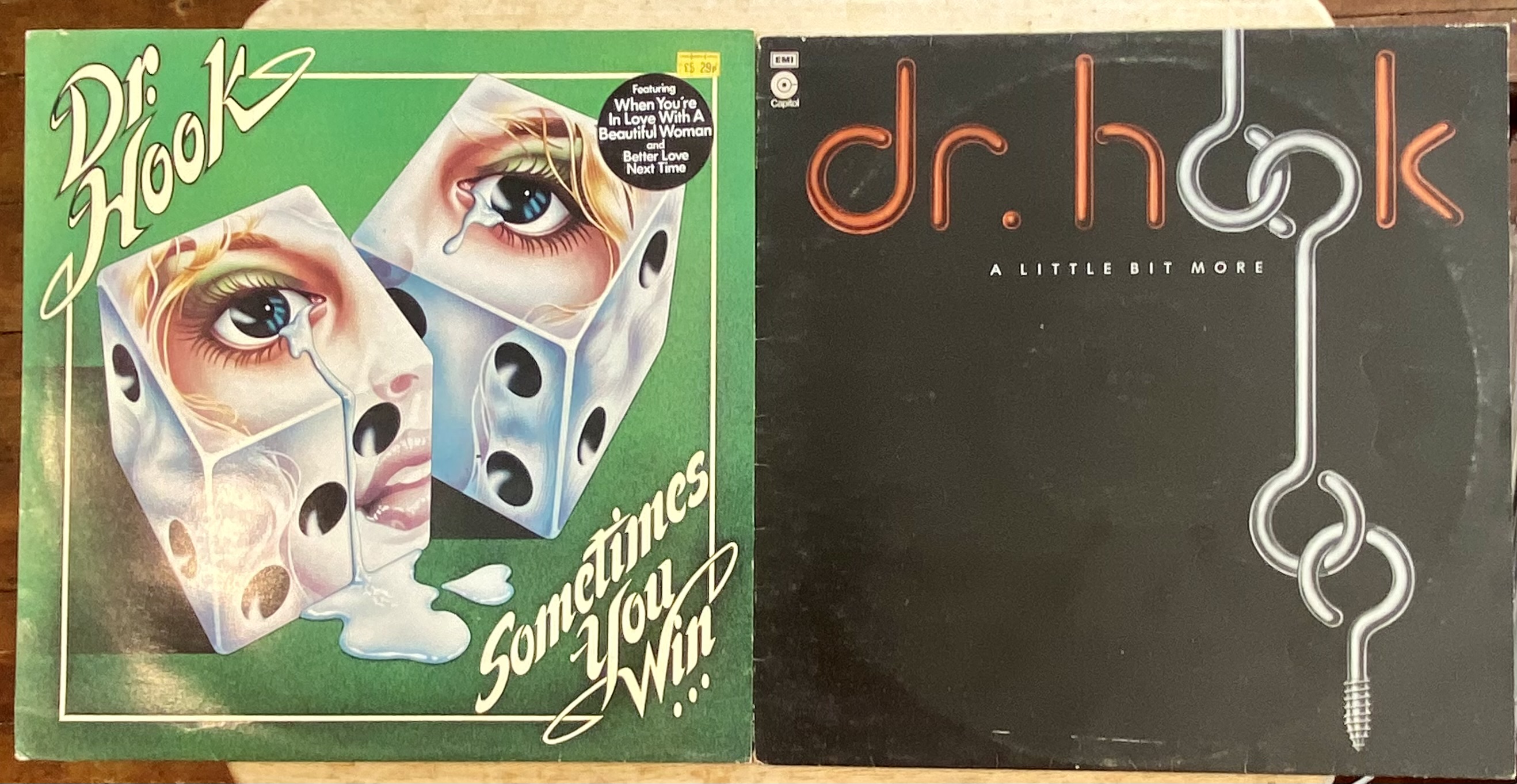 Lot 138: Dr. Hook Vinyl Record LP Bundle (x2) – "A Little Bit More" (1976) & "Sometimes You Win..." (1979) – UK Capitol Pressings