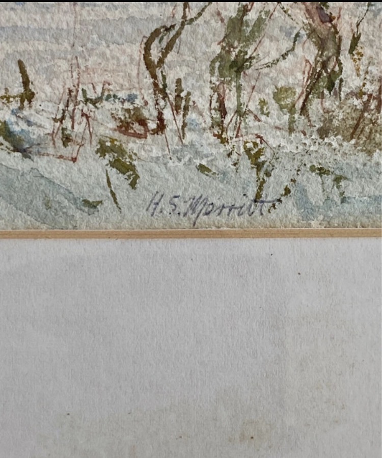 henry-samuel-merritt-signed-original-watercolor-winter-farm-scene-058-2