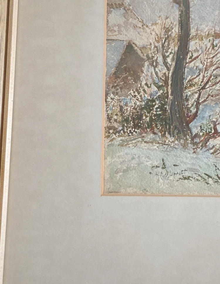 henry-samuel-merritt-signed-original-watercolor-winter-farm-scene-058-4