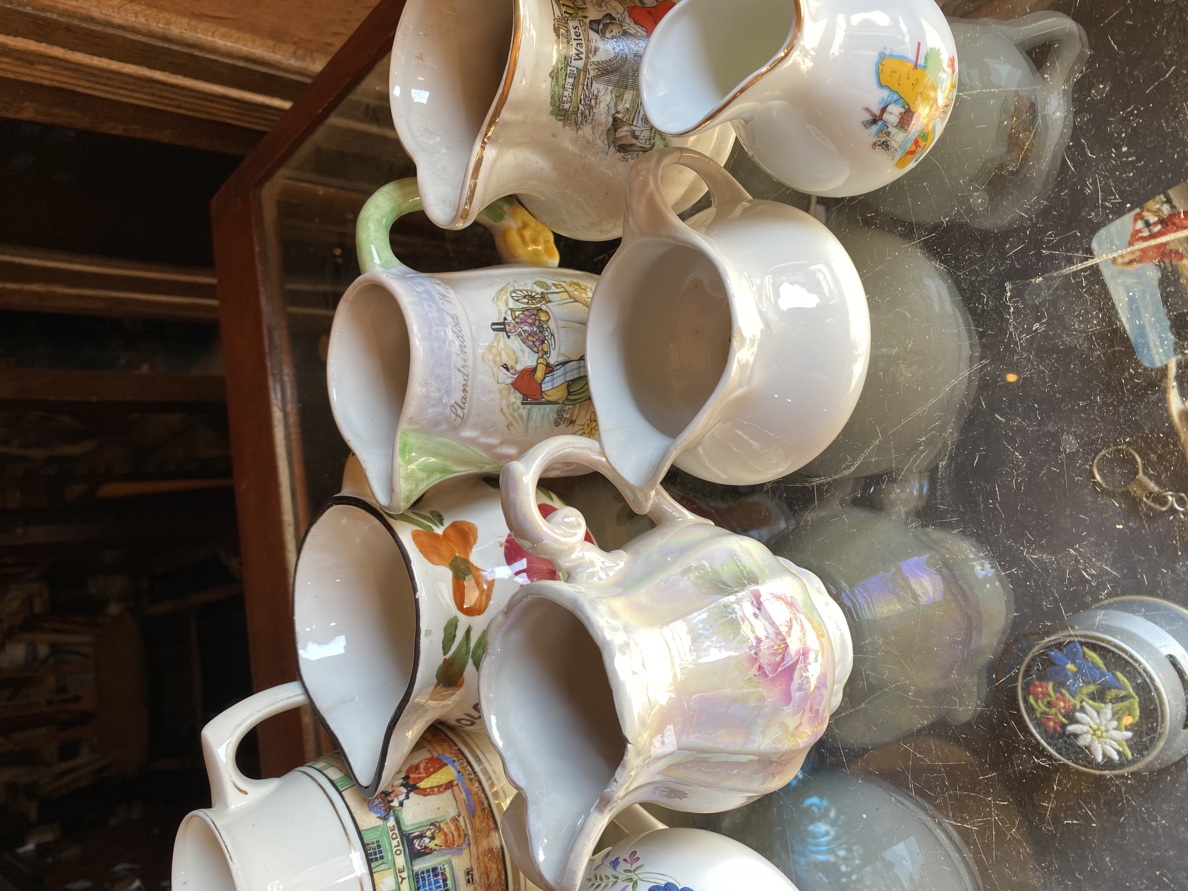 job-lot-of-9-vintage-ceramic-cream-jugs-souvenir-pitchers-welsh-tourist-ware-lustreware-commemorative-pottery-229-3