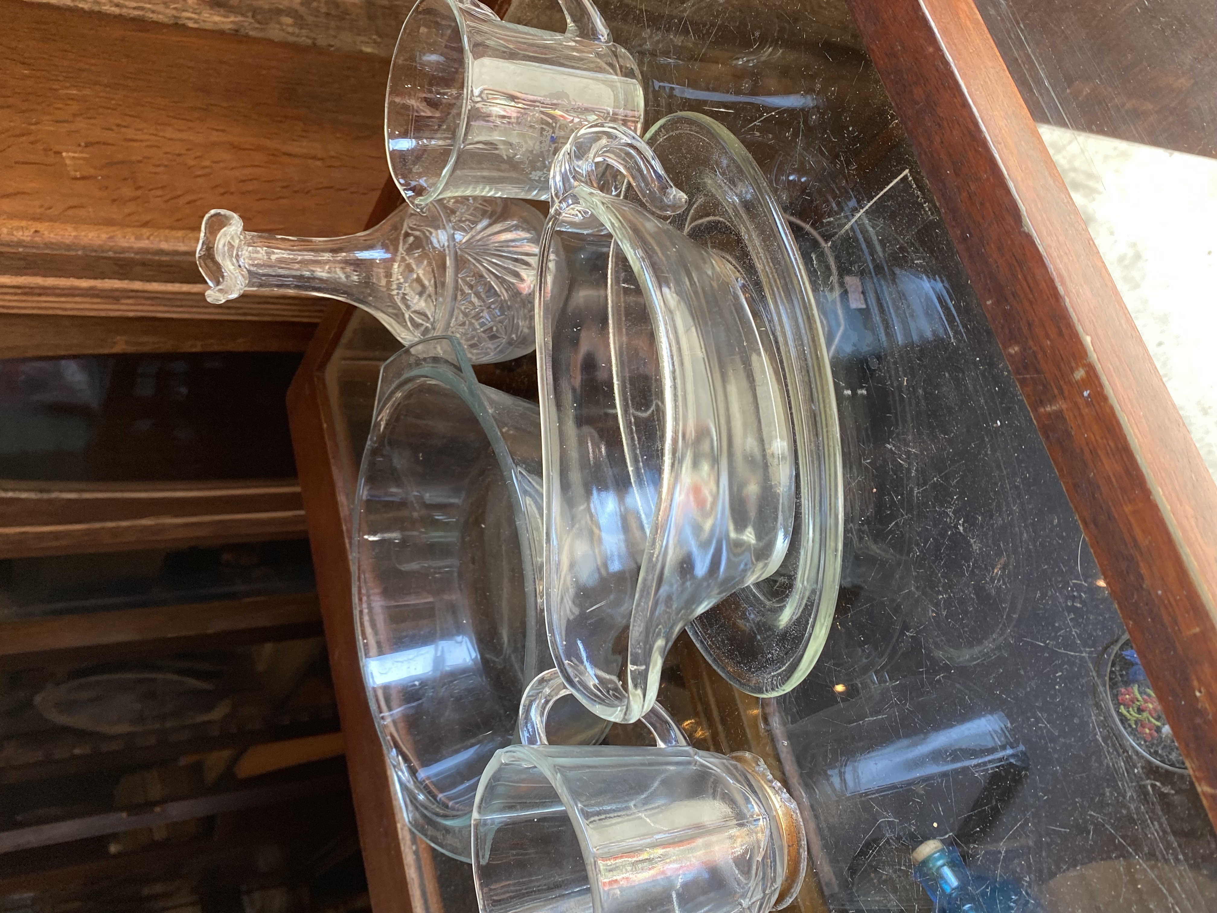 job-lot-vintage-retro-clear-glassware-1977-silver-jubilee-jug-decanter-gravy-boat-pyrex-232-2