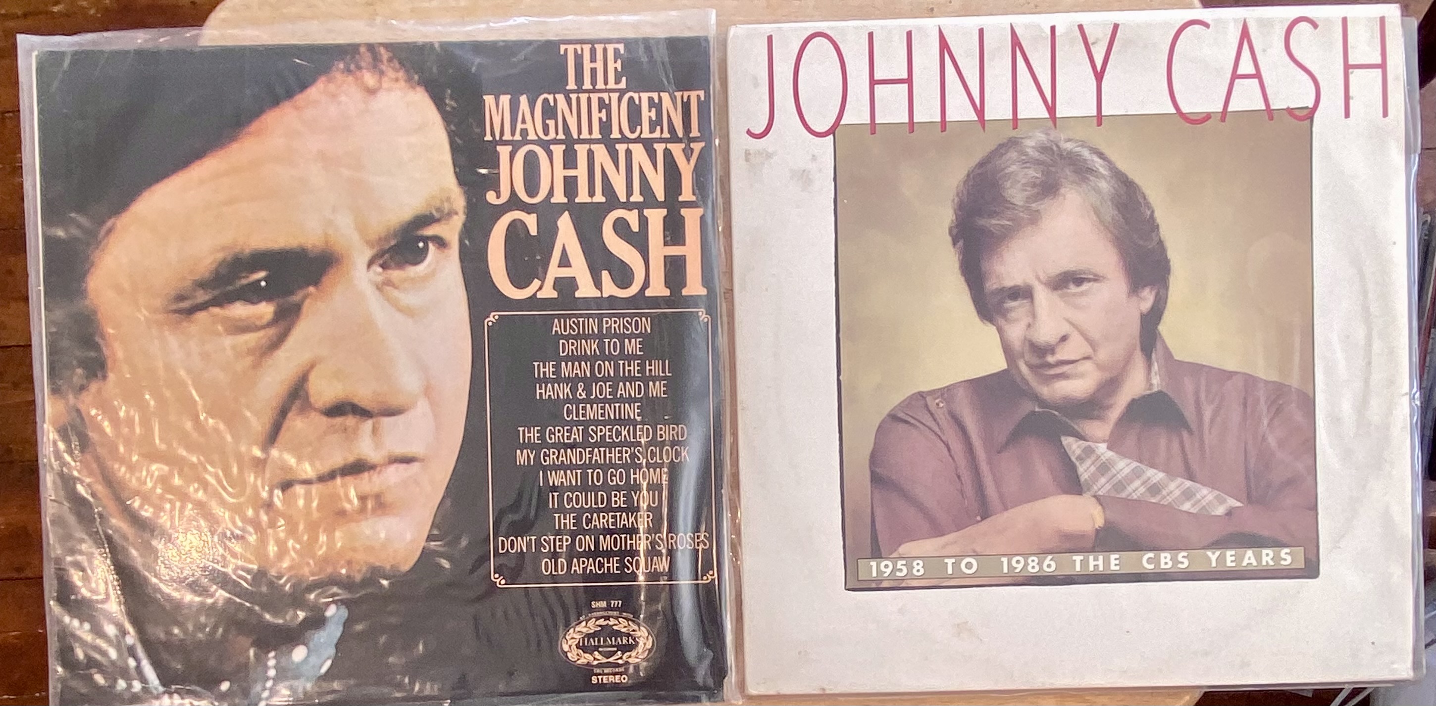 Lot 137: Johnny Cash Vinyl LP Bundle – The CBS Years 1958–1986 (2xLP Gatefold) & The Magnificent Johnny Cash (Hallmark UK Pressing)