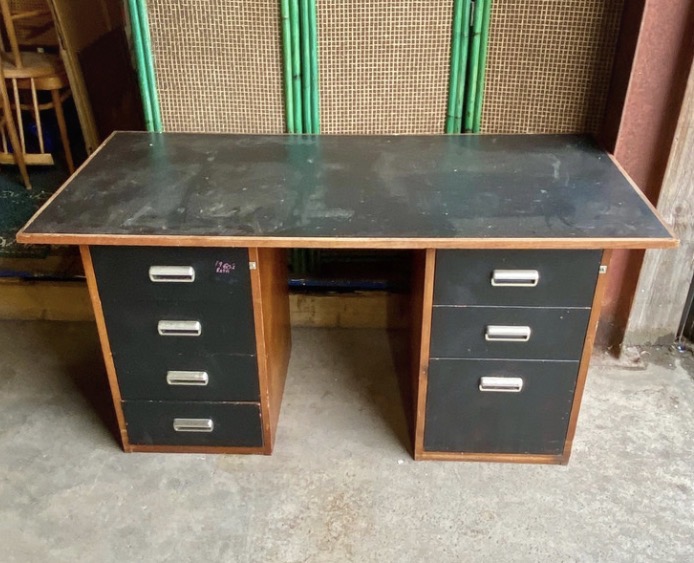 Lot 049: Mid-Century Modern Double Pedestal Desk - 1960s Bentwood Design