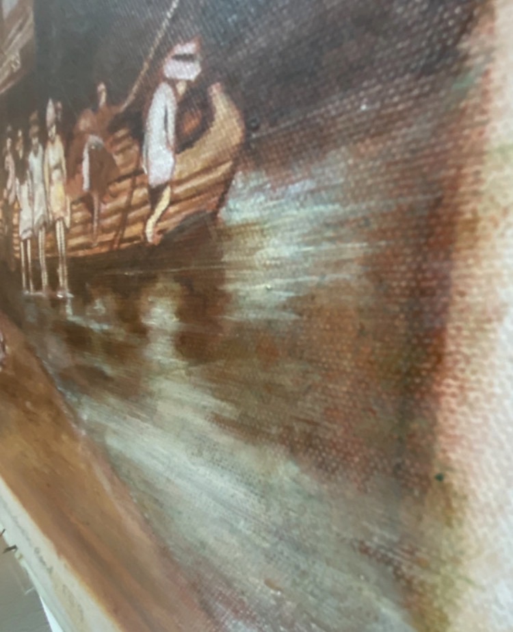 original-1994-oil-painting-edwardian-beach-scene-sailing-barges-se9-artist-040-4
