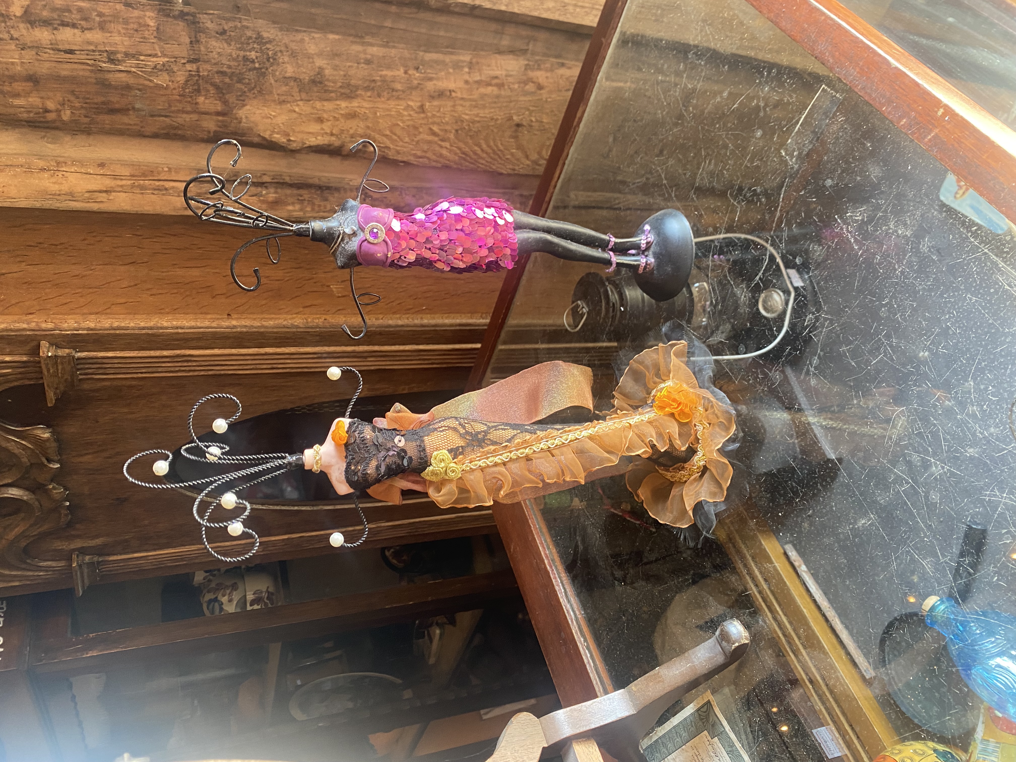 Lot 243: Pair of Vintage Style Mannequin Jewellery Stands – Tallest 37cm (Boudoir / Dress Form Display)