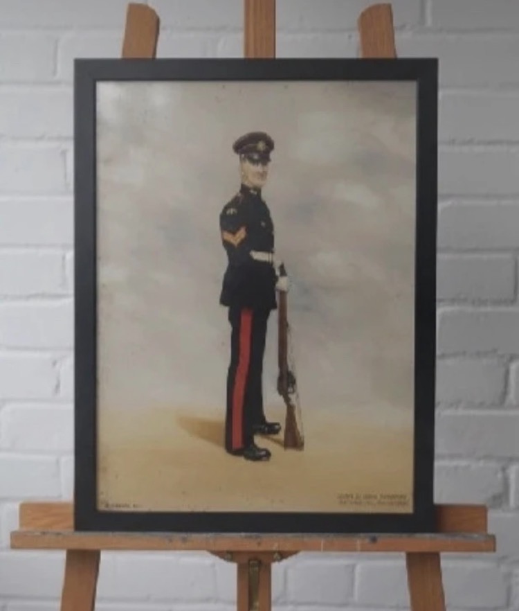 Lot 066: Royal Engineers Corporal Original oil painting signed by Roy Manser circa 1965