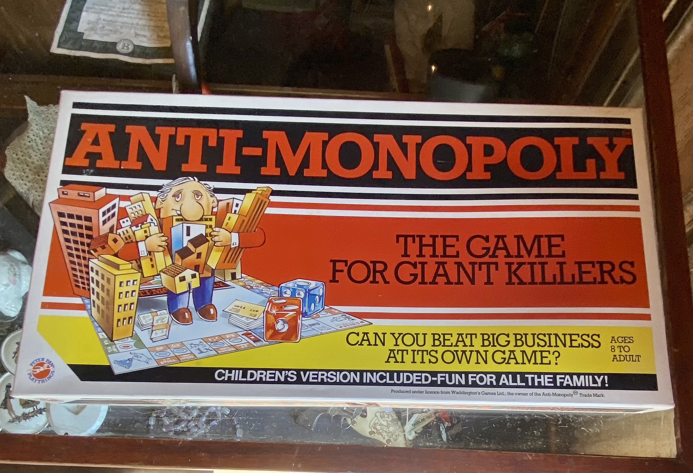 Lot 235: Vintage Anti-Monopoly Board Game (1983) Peter Pan Playthings Complete Retroware