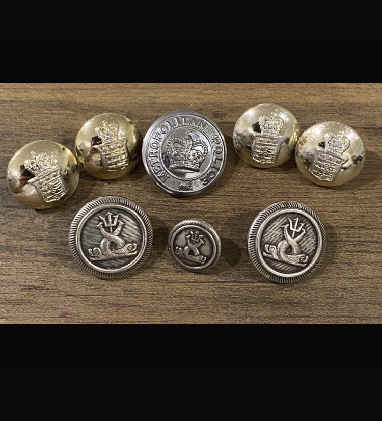 Lot 312: Vintage British Service Buttons Job Lot - Police, Navy & LCC