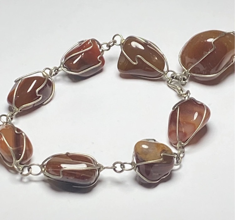 vintage-carnelian-agate-wire-wrapped-bracelet-boho-gemstone-24cm-052-3