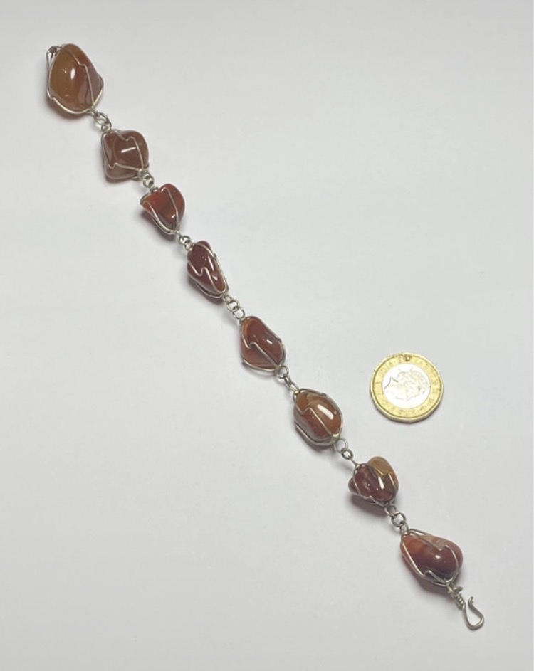 vintage-carnelian-agate-wire-wrapped-bracelet-boho-gemstone-24cm-052-4