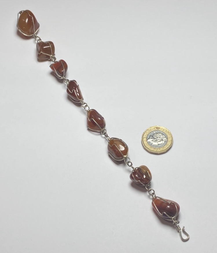 vintage-carnelian-agate-wire-wrapped-bracelet-boho-gemstone-24cm-052-5