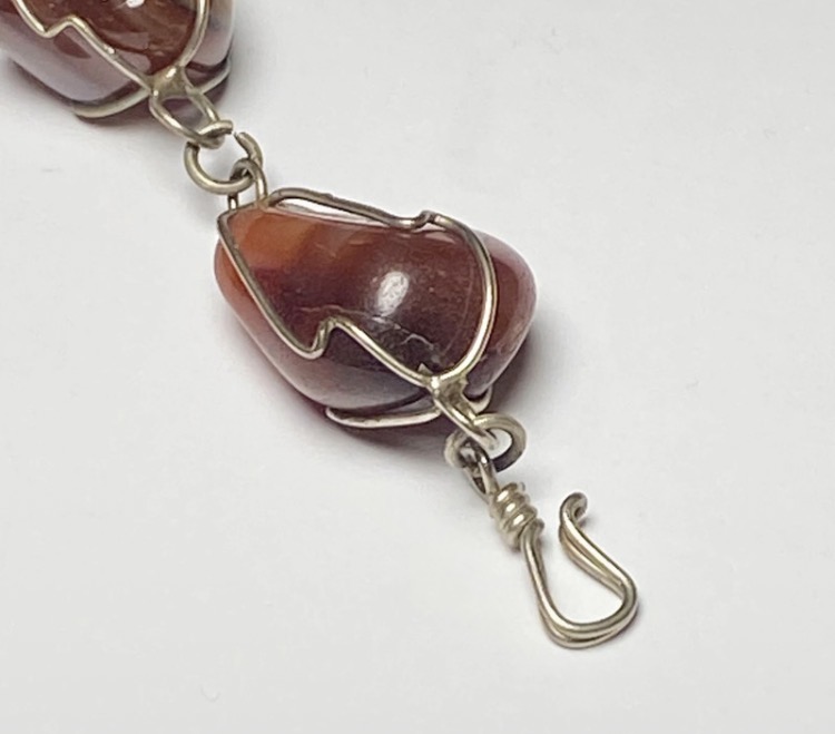 vintage-carnelian-agate-wire-wrapped-bracelet-boho-gemstone-24cm-052-6