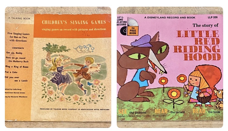 Lot 118: Vintage Children's Vinyl Storybooks: Disney’s Little Red Riding Hood & Children's Singing Games