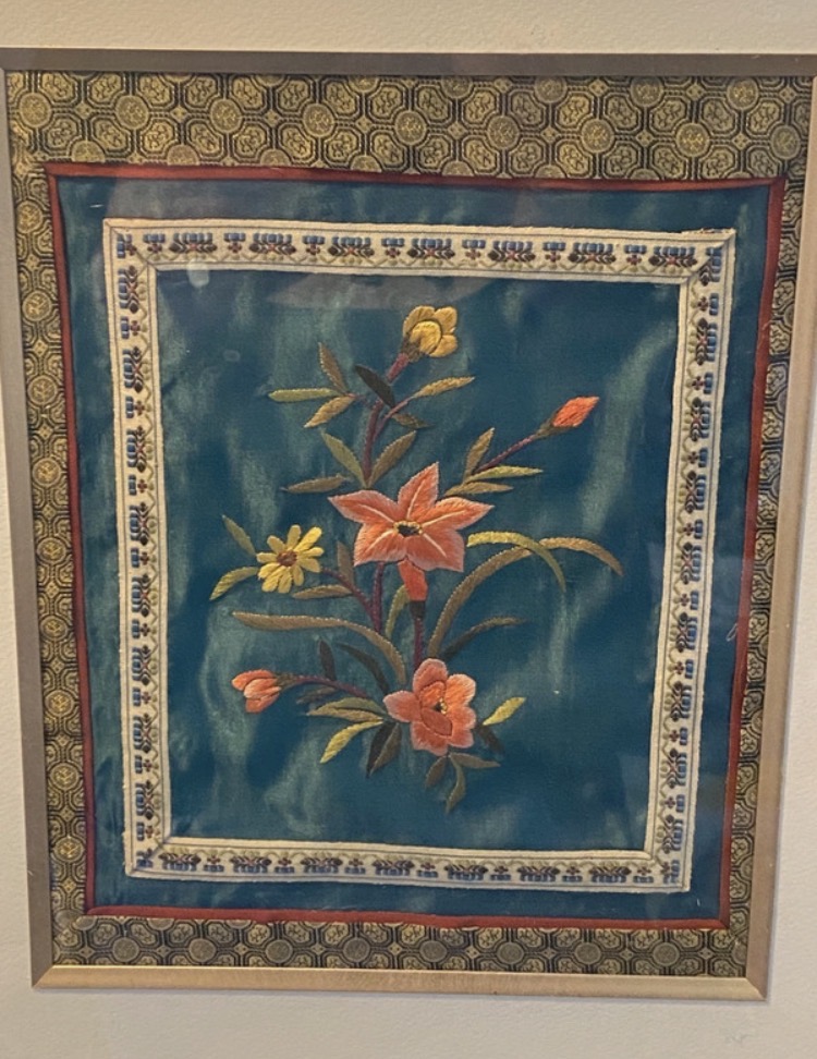 vintage-chinese-silk-embroidery-framed-floral-art-039-2