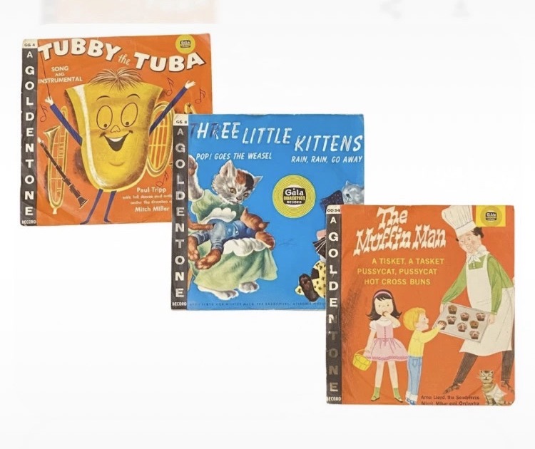 Lot 105: Vintage Gala Goldentone Children’s Records (Set of 3) 6 not 7 inch The Muffin Man