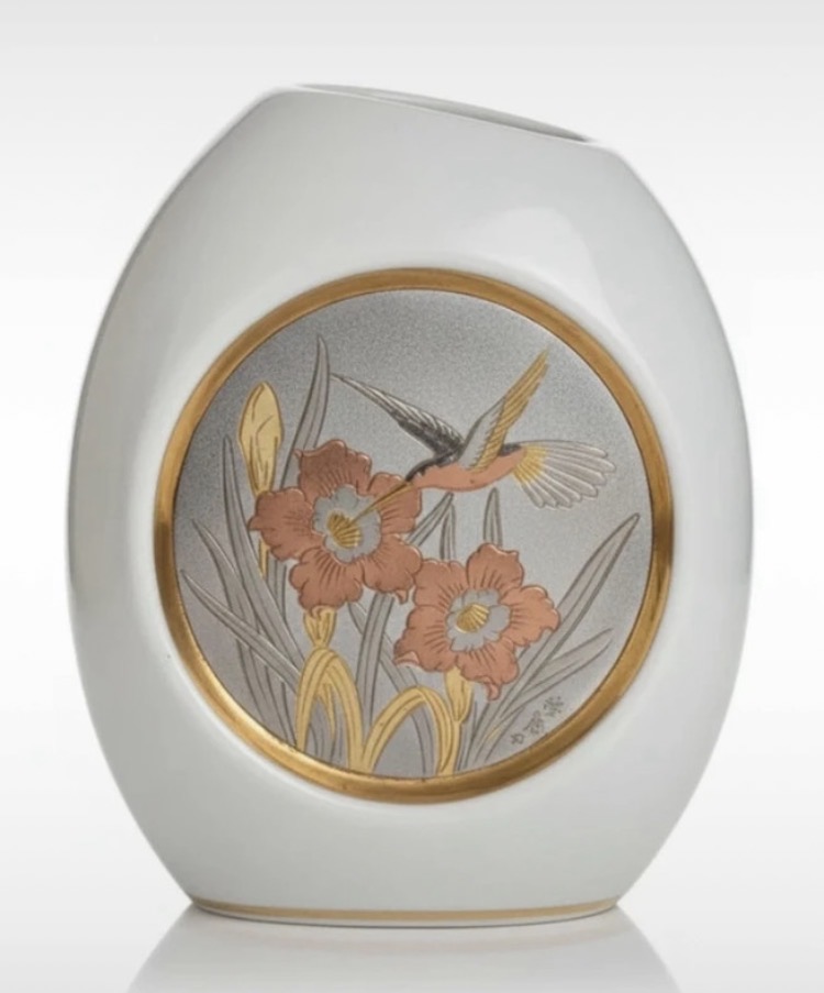 vintage-japanese-art-of-chokin-ceramic-mini-vase-silver-plated-seba-coaster-trinket-dish-set-hummingbird-floral-design-279-2