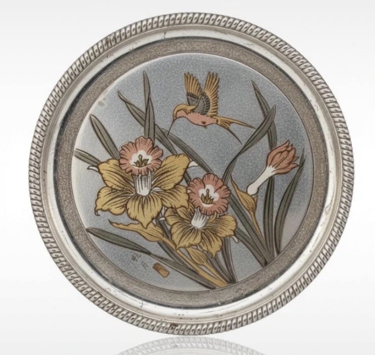 vintage-japanese-art-of-chokin-ceramic-mini-vase-silver-plated-seba-coaster-trinket-dish-set-hummingbird-floral-design-279-4