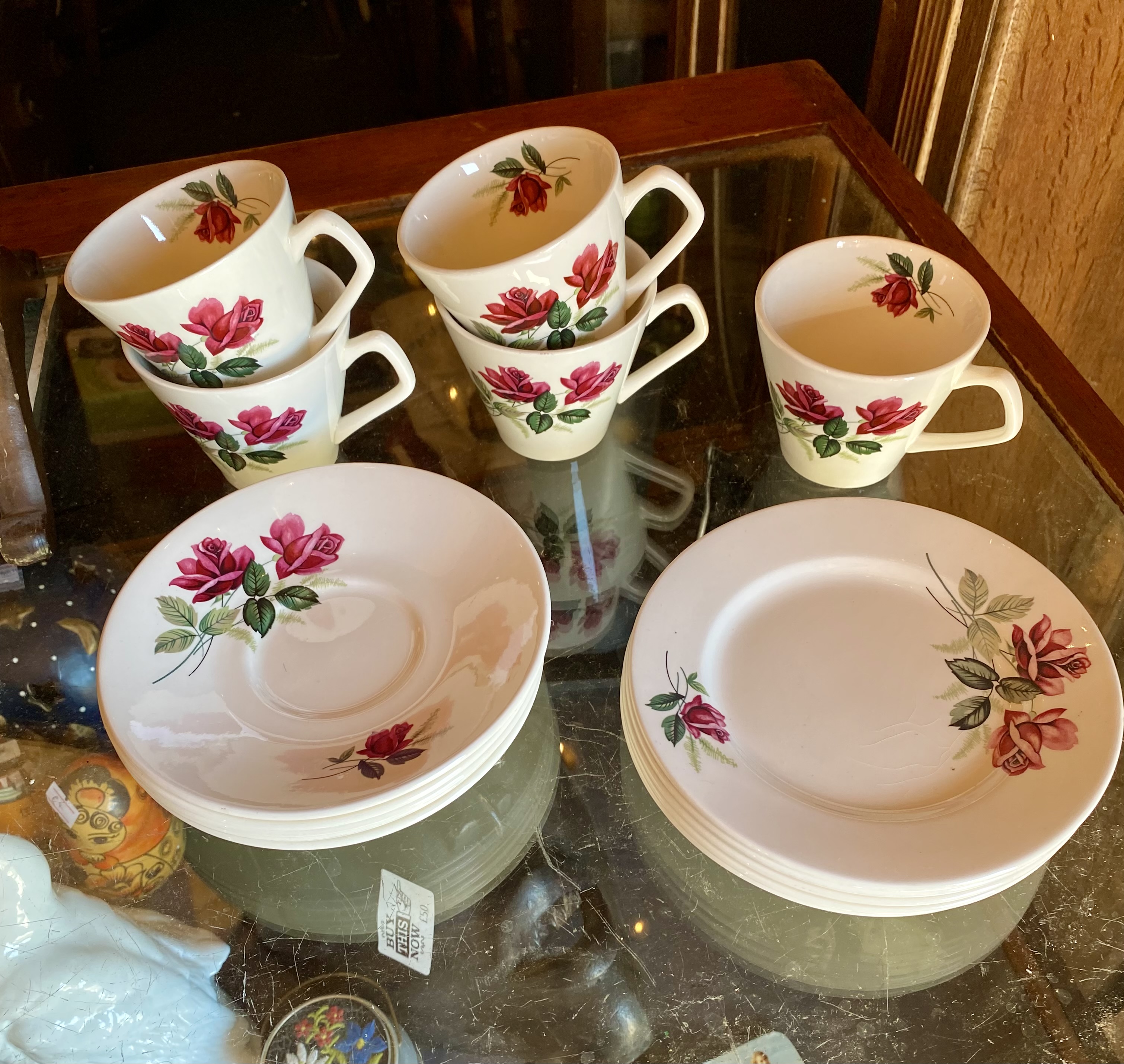 vintage-lord-nelson-pottery-red-rose-tea-set-5-trios-mid-century-221-5