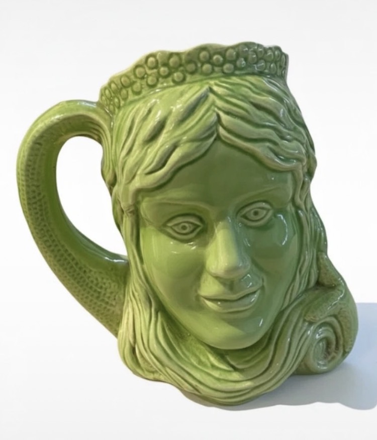 Lot 097: Vintage Royal Alma Mermaid Character Jug - Green Glaze - 19cm