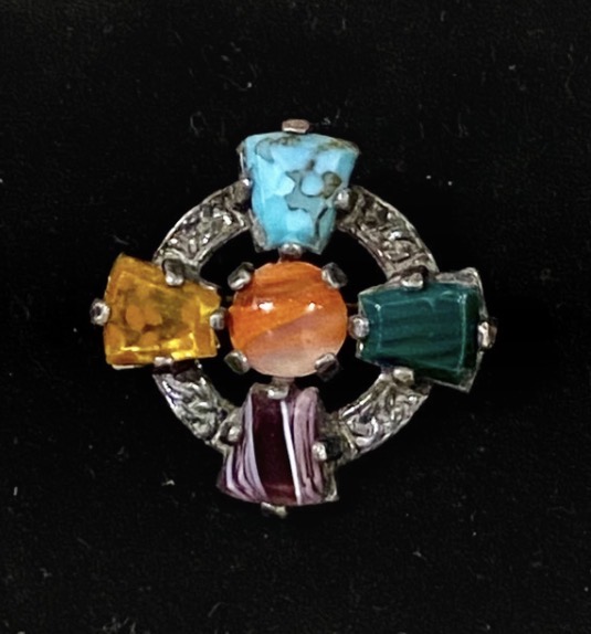 vintage-signed-miracle-celtic-cross-brooch-scottish-revival-art-glass-020-2