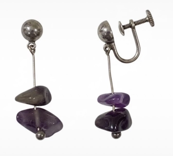 vintage-silver-amethyst-screw-back-earrings-mid-century-boho-178-3