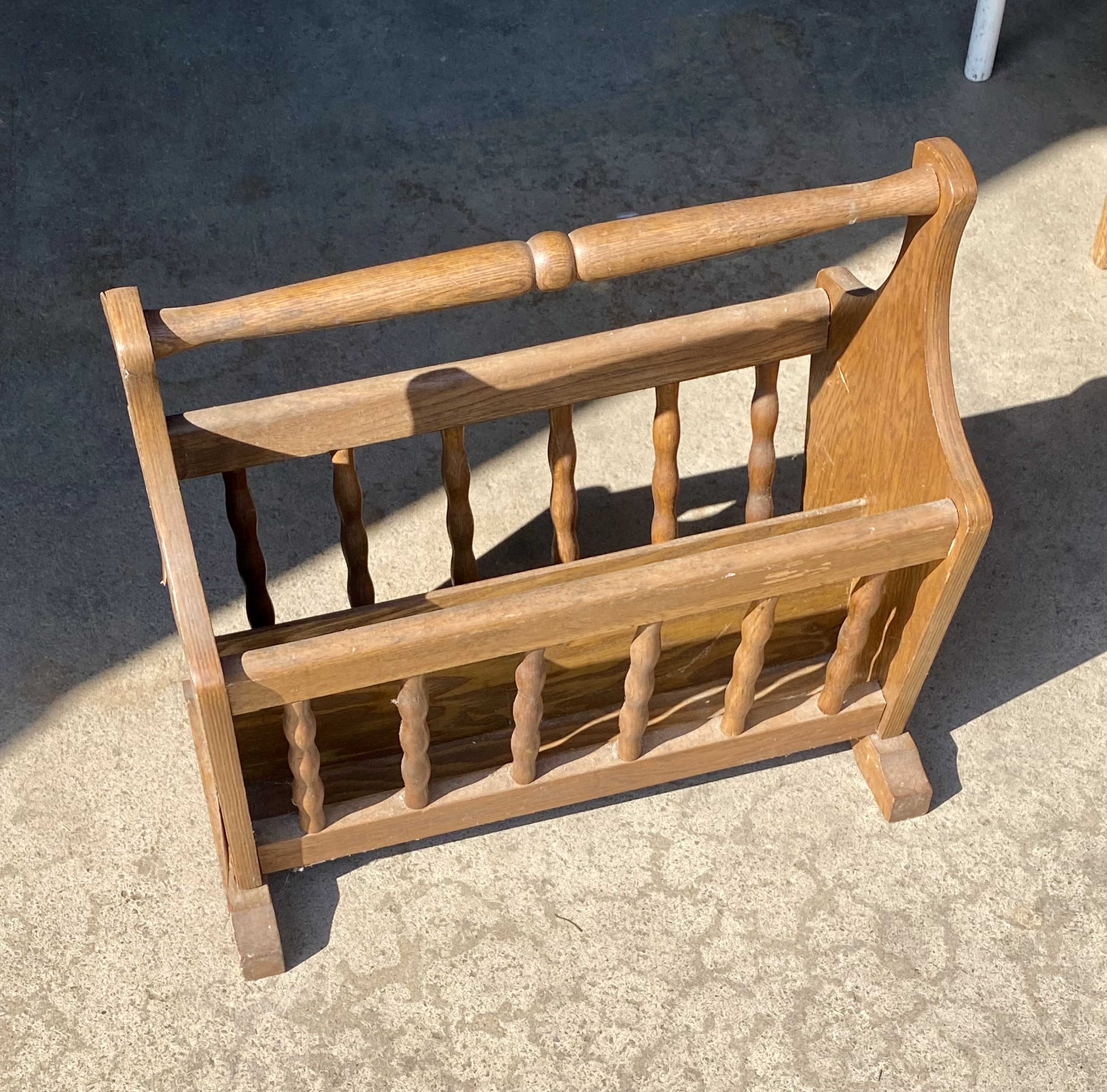 Lot 263: Vintage Spindle Wooden Magazine Rack / Newspaper Stand - A/F Upcycle Project