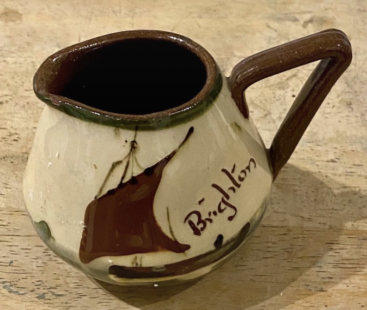 Lot 094: Vintage Torquay Motto Ware Jug - Brighton Souvenir - Sailing Boat