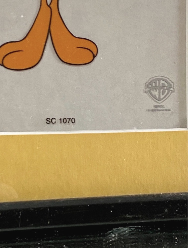 vintage-warner-bros-studio-store-tweety-bird-sericel-framed-90s-looney-tunes-art-194-2